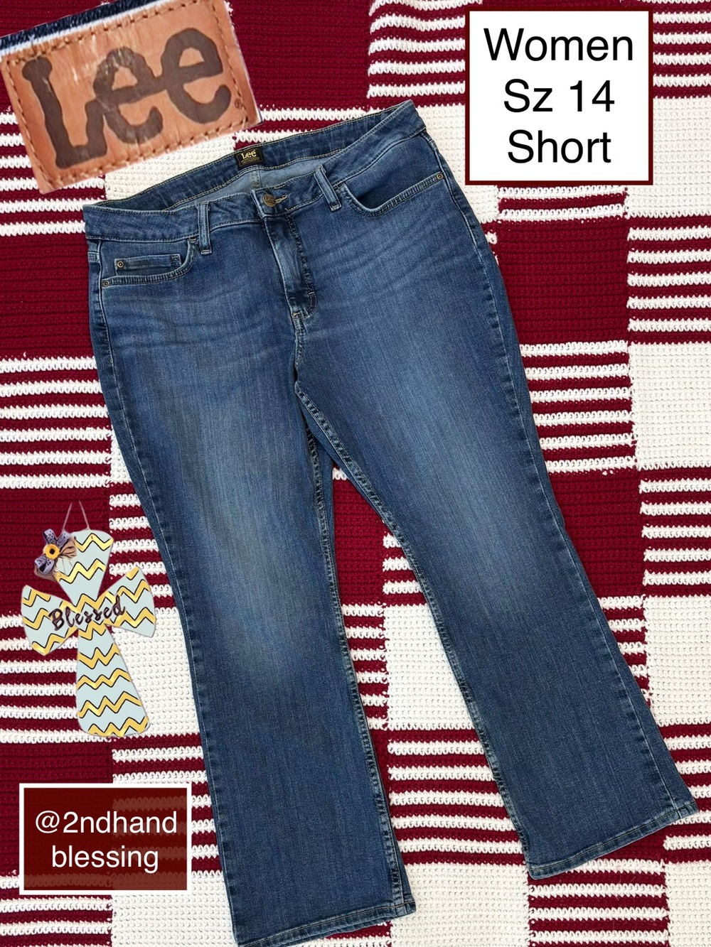 Lee Women's Mid-Rise Bootcut Jeans, Sz 14 Short, H.D. Lee Company 101CMVEW9